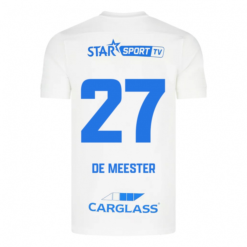 ילדים Joyce De Meester #27 לבן כחול הרחק ג'רזי 2025/26 חולצה קצרה