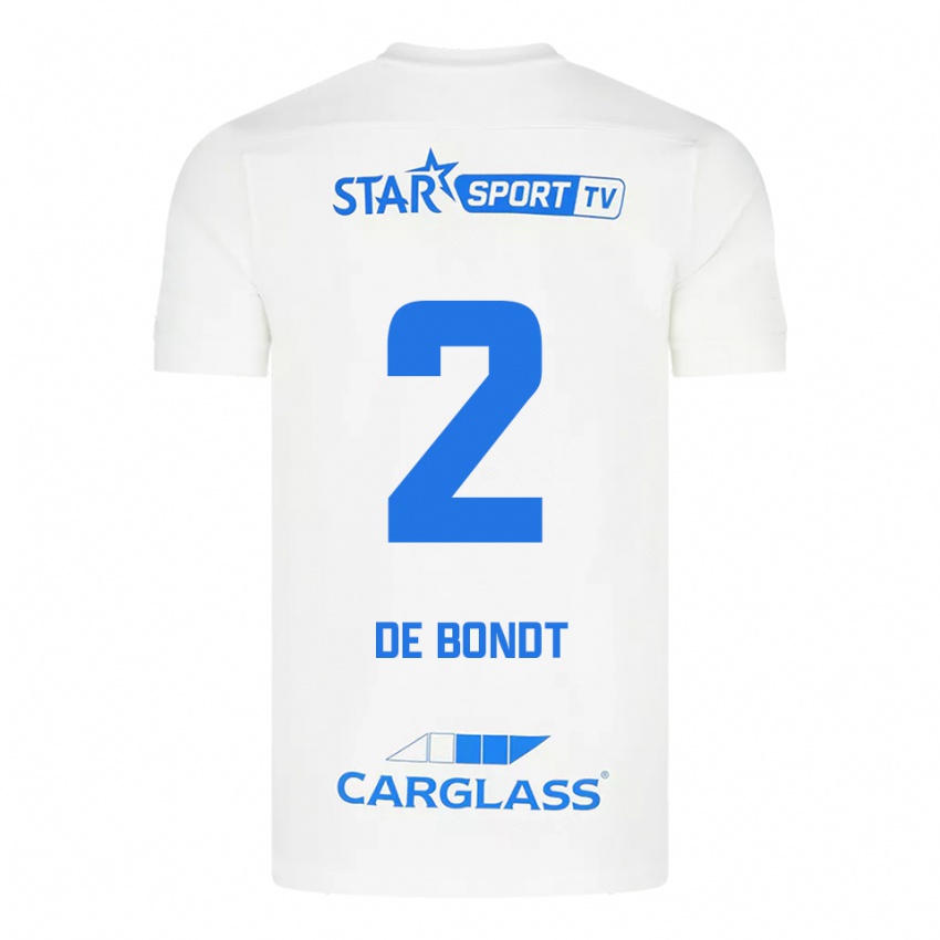 ילדים Marith De Bondt #2 לבן כחול הרחק ג'רזי 2025/26 חולצה קצרה