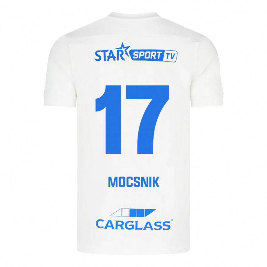 ילדים Manu Mocsnik #17 לבן כחול הרחק ג'רזי 2025/26 חולצה קצרה