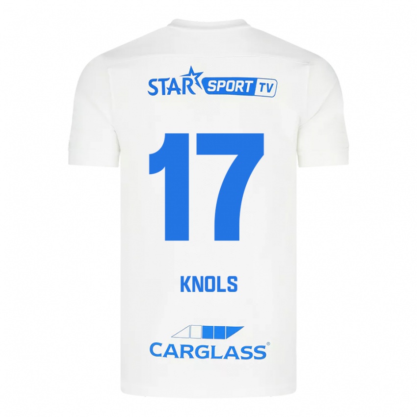 ילדים Myrthe Knols #17 לבן כחול הרחק ג'רזי 2025/26 חולצה קצרה
