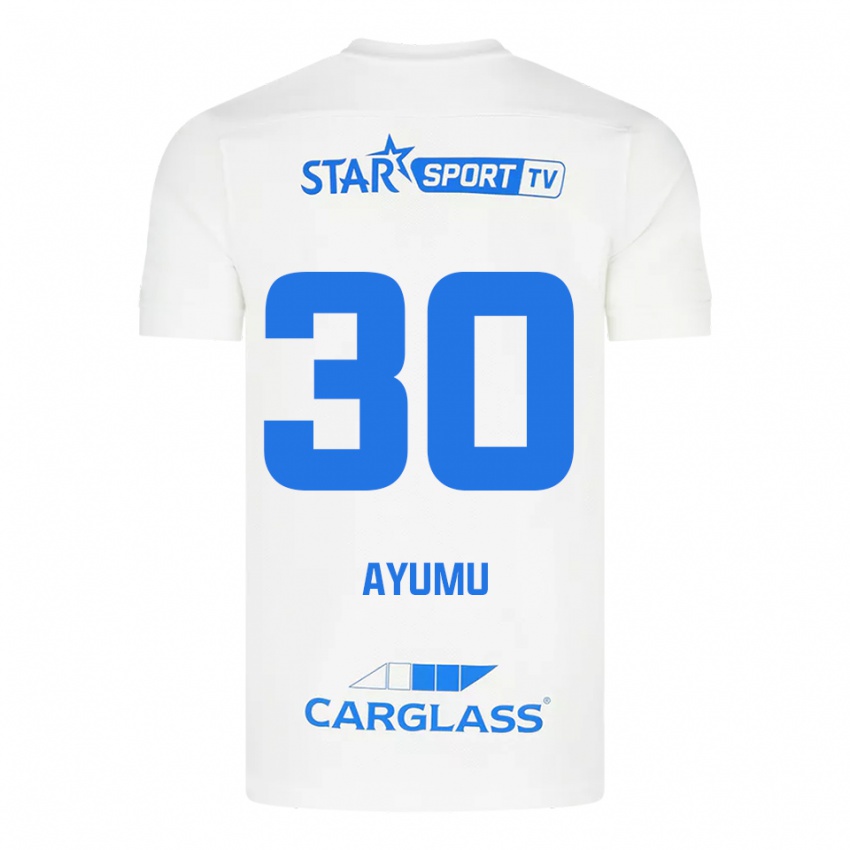 ילדים איומו יוקויאמה #30 לבן כחול הרחק ג'רזי 2025/26 חולצה קצרה