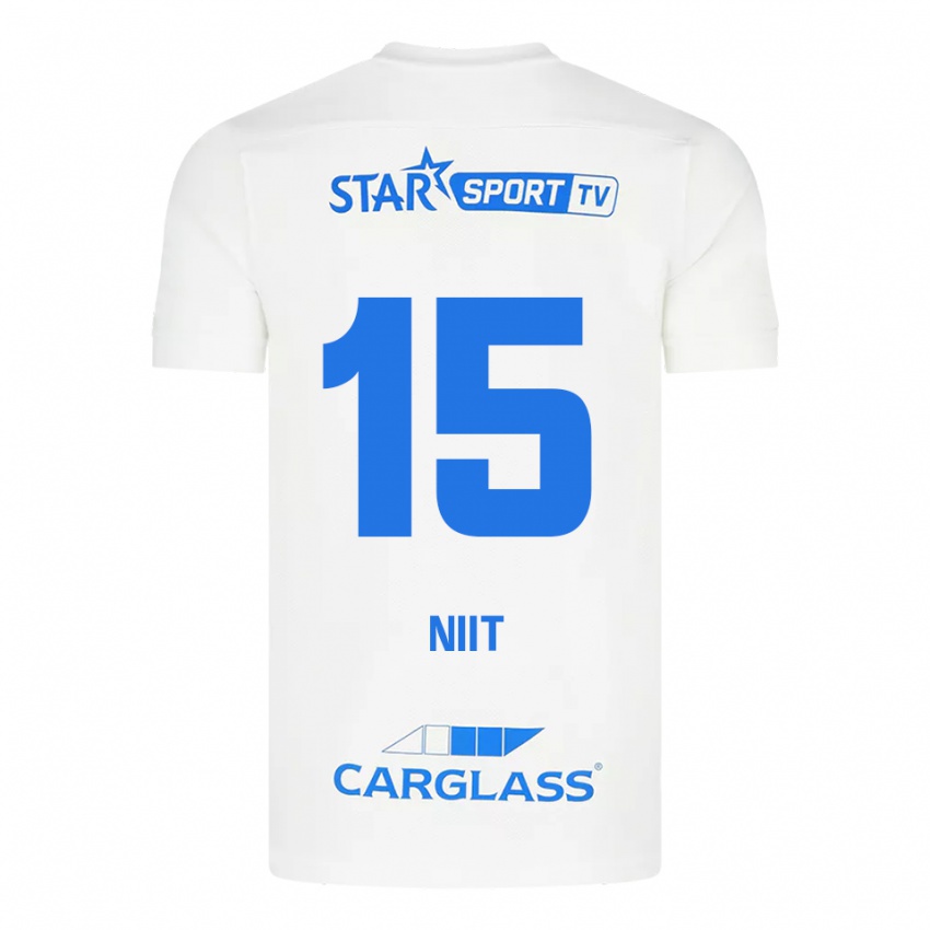 ילדים אווה-מריה ניט #15 לבן כחול הרחק ג'רזי 2025/26 חולצה קצרה