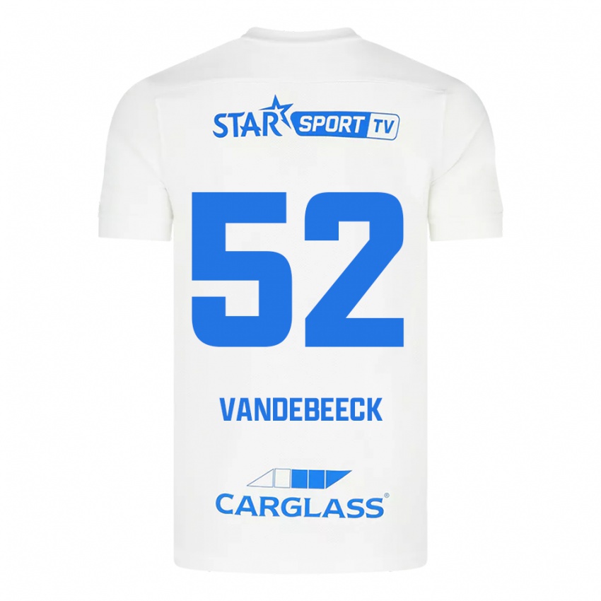 ילדים Emmely Vandebeeck #52 לבן כחול הרחק ג'רזי 2025/26 חולצה קצרה