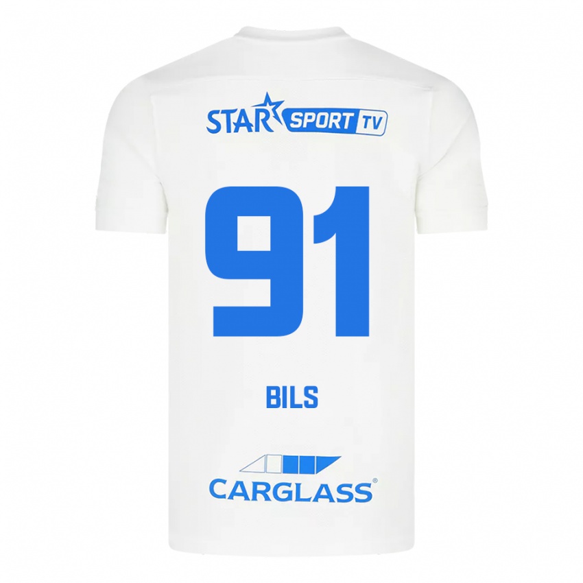 ילדים אליז בילס #91 לבן כחול הרחק ג'רזי 2025/26 חולצה קצרה