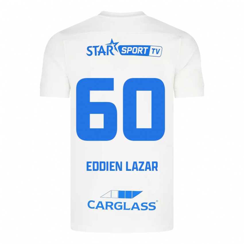 ילדים אדיין סעיף לזאר #60 לבן כחול הרחק ג'רזי 2025/26 חולצה קצרה