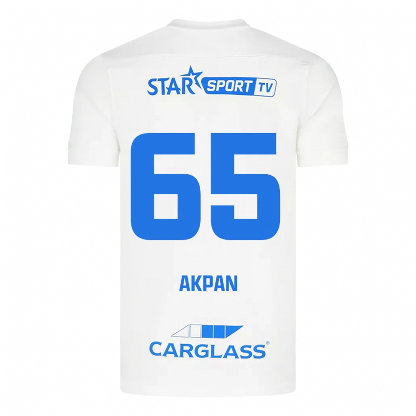 ילדים כריסטיאן אקפן #65 לבן כחול הרחק ג'רזי 2025/26 חולצה קצרה