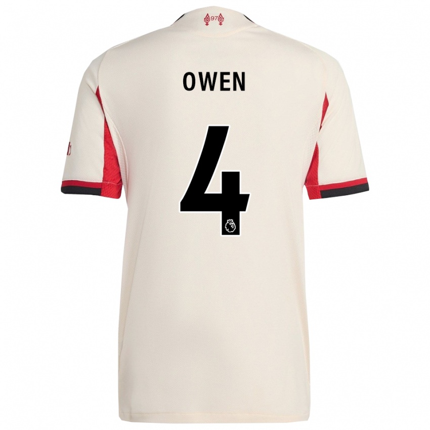 ילדים Harvey Owen #4 לבן שחור הרחק ג'רזי 2025/26 חולצה קצרה