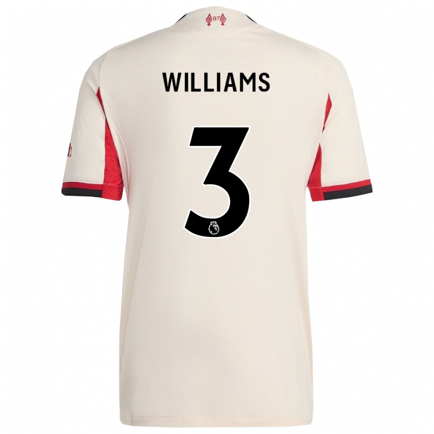 ילדים Cameron Williams #3 לבן שחור הרחק ג'רזי 2025/26 חולצה קצרה