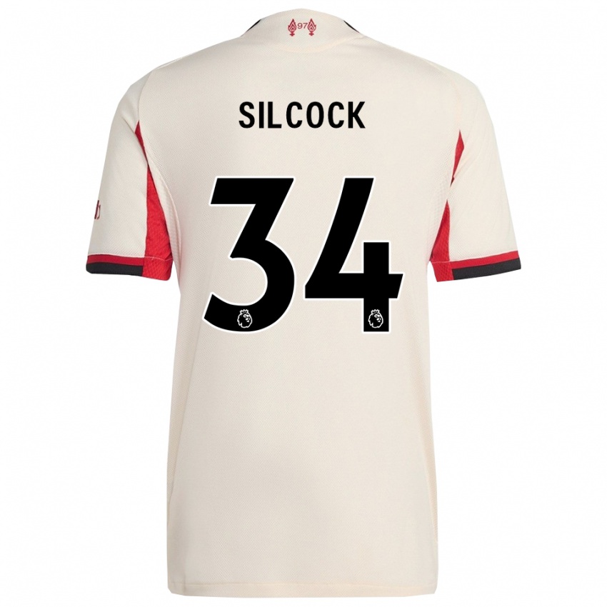 ילדים Hannah Silcock #34 לבן שחור הרחק ג'רזי 2025/26 חולצה קצרה