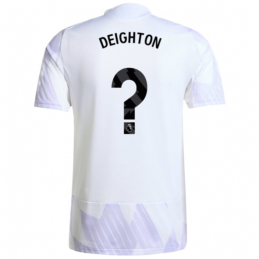 ילדים Joe Deighton #0 לבן סגול סגול הרחק ג'רזי 2025/26 חולצה קצרה