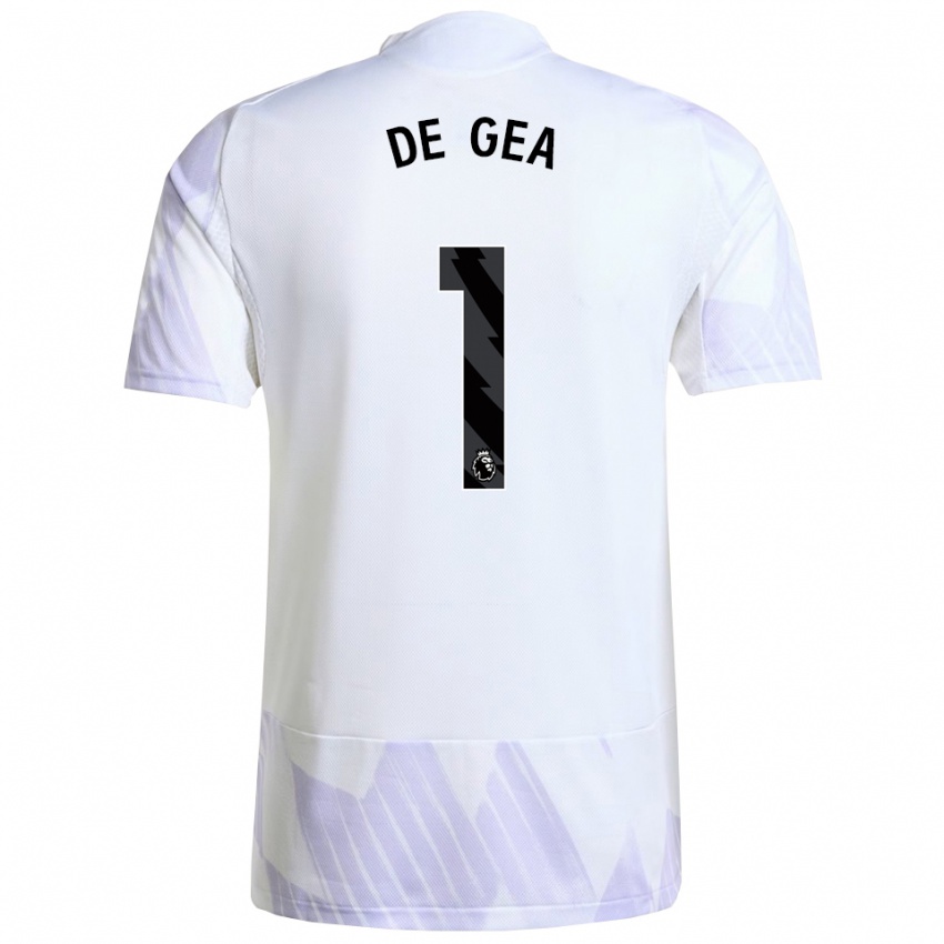 ילדים דויד דה חאה #1 לבן סגול סגול הרחק ג'רזי 2025/26 חולצה קצרה