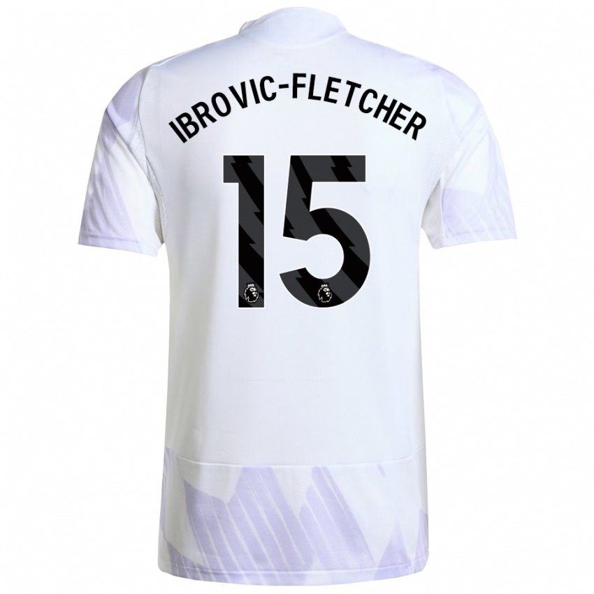 ילדים Edward Ibrovic-Fletcher #15 לבן סגול סגול הרחק ג'רזי 2025/26 חולצה קצרה