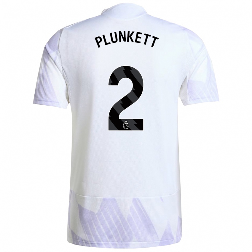 ילדים Dante Plunkett #2 לבן סגול סגול הרחק ג'רזי 2025/26 חולצה קצרה