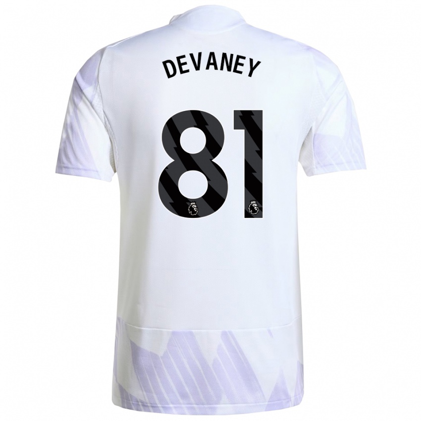 ילדים ג'ייקוב דווייני #81 לבן סגול סגול הרחק ג'רזי 2025/26 חולצה קצרה