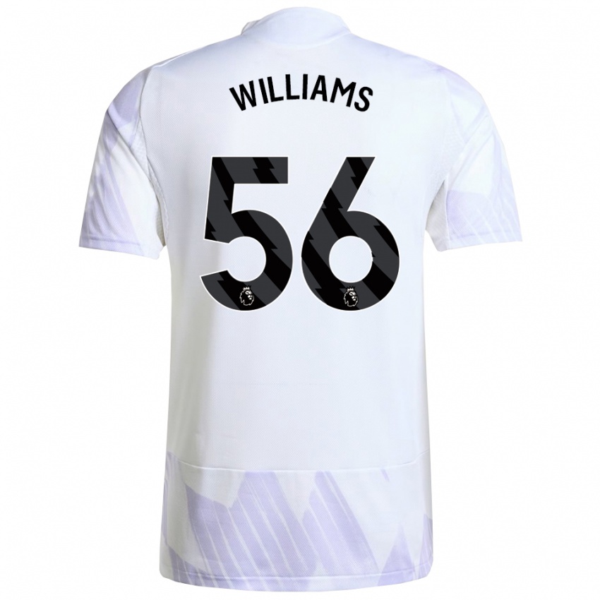 ילדים אית׳ן וויליאמס #56 לבן סגול סגול הרחק ג'רזי 2025/26 חולצה קצרה