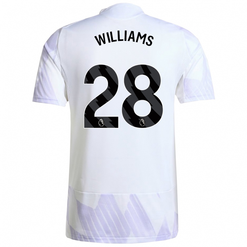 ילדים רייצ'ל דלואק וויליאמס #28 לבן סגול סגול הרחק ג'רזי 2025/26 חולצה קצרה