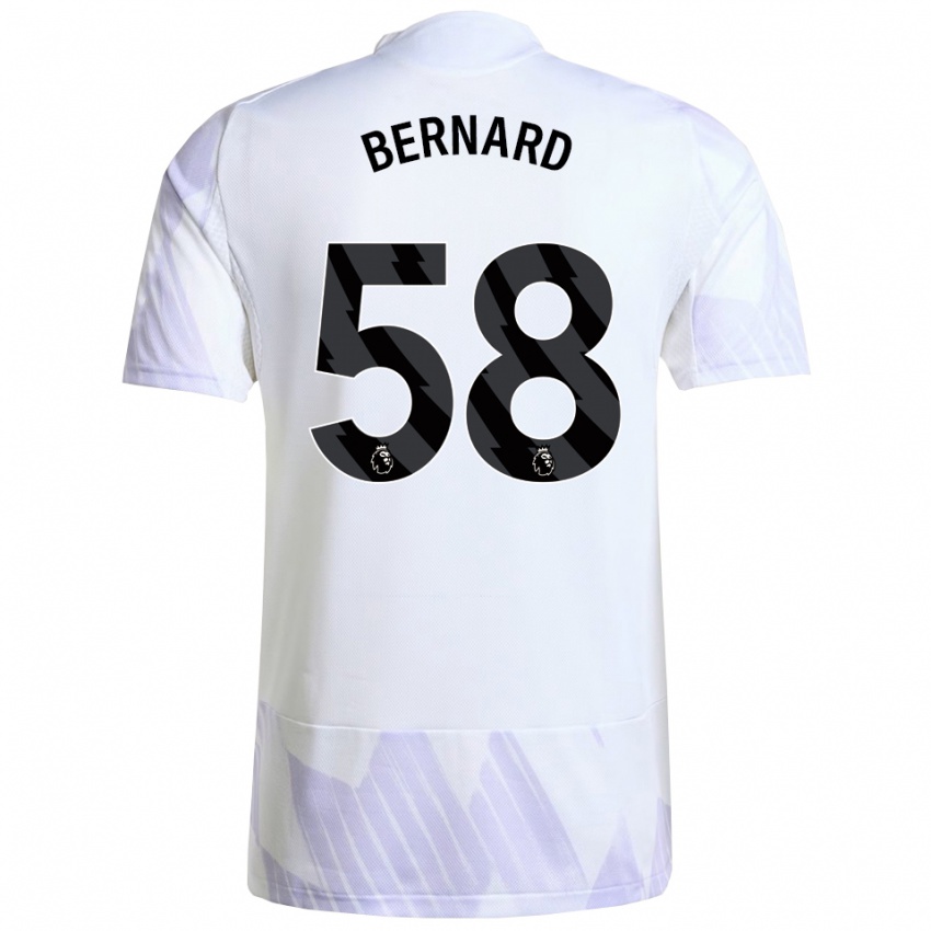 ילדים ברנרד #58 לבן סגול סגול הרחק ג'רזי 2025/26 חולצה קצרה