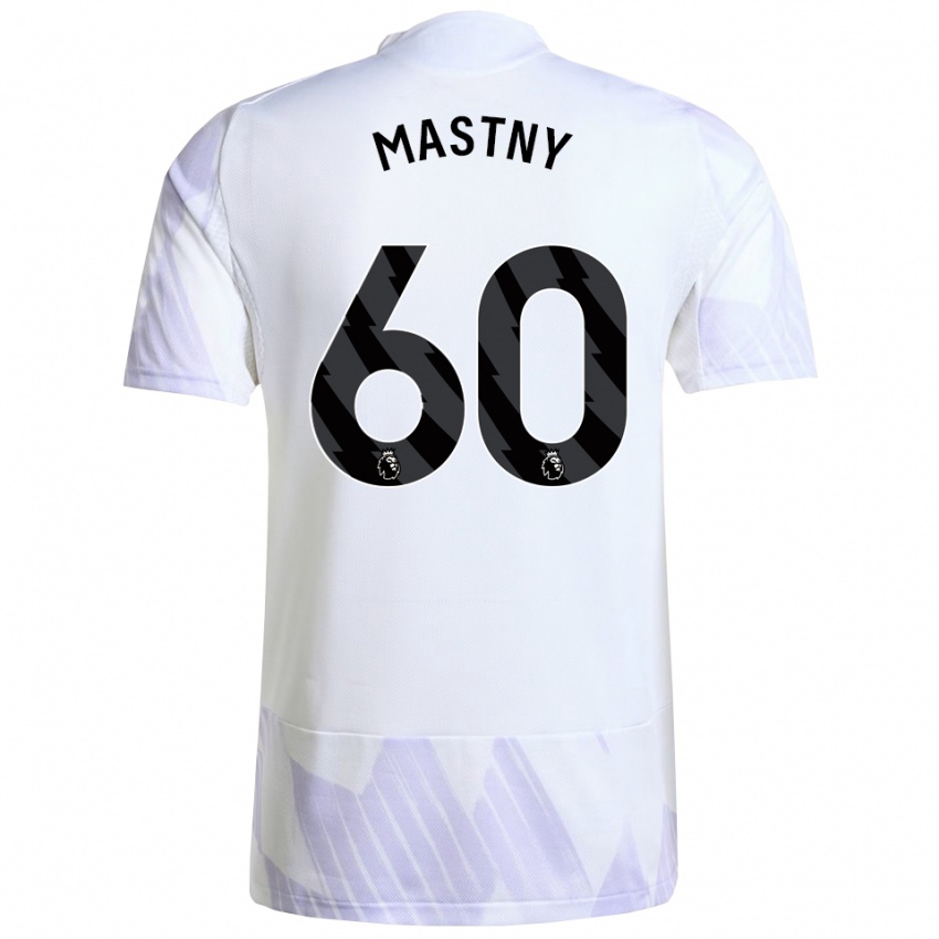 ילדים אונדריי מסטני #60 לבן סגול סגול הרחק ג'רזי 2025/26 חולצה קצרה