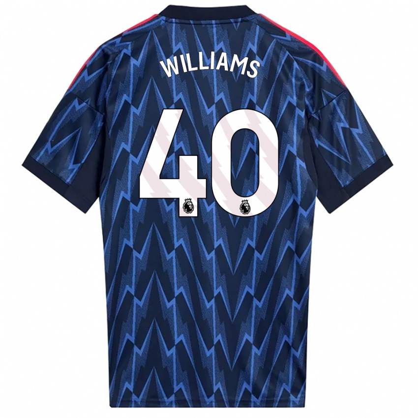 ילדים נעמי אלואיז וויליאמס #40 נייבי אדום הרחק ג'רזי 2025/26 חולצה קצרה