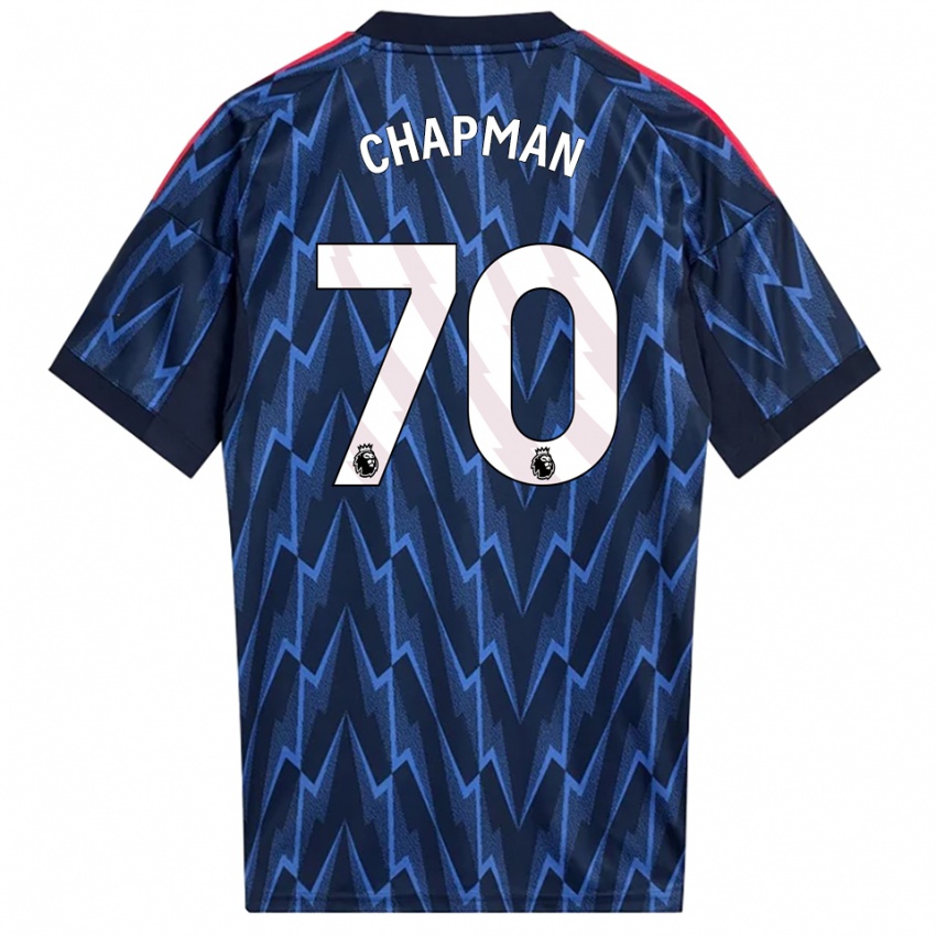 ילדים Samuel Chapman #70 נייבי אדום הרחק ג'רזי 2025/26 חולצה קצרה