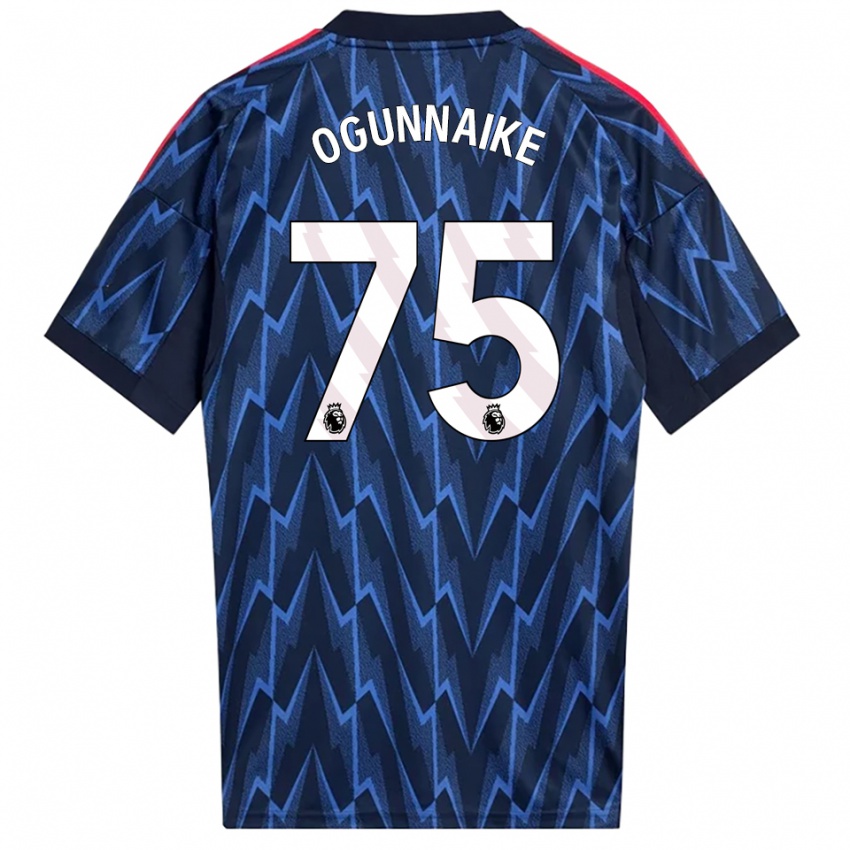 ילדים Josh Ogunnaike #75 נייבי אדום הרחק ג'רזי 2025/26 חולצה קצרה