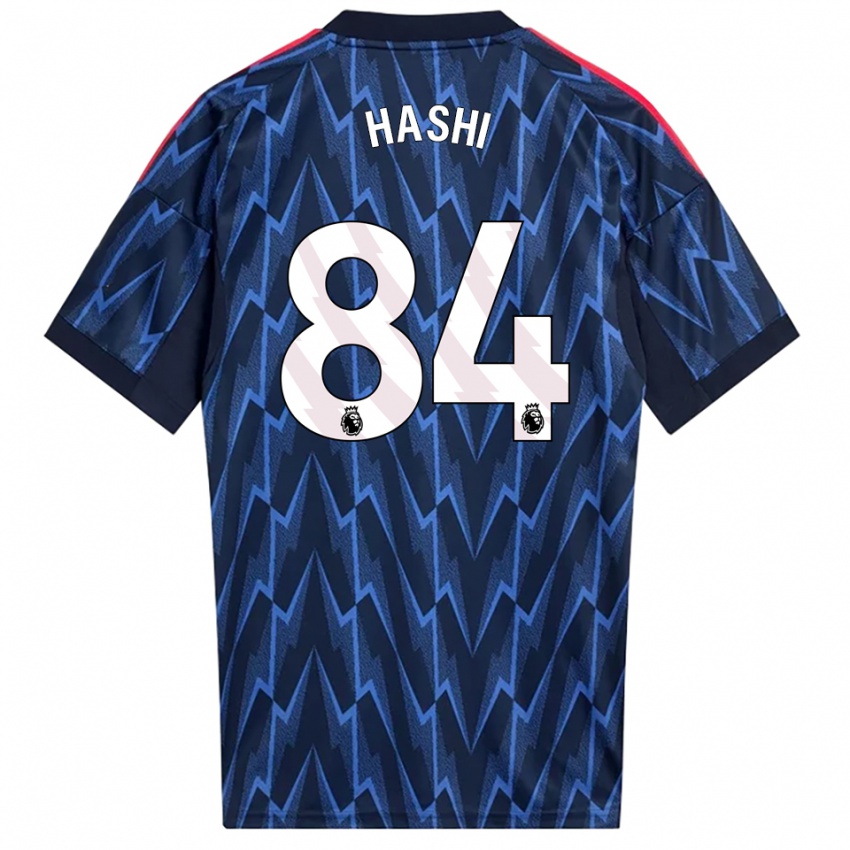 ילדים מאליק האשי #84 נייבי אדום הרחק ג'רזי 2025/26 חולצה קצרה