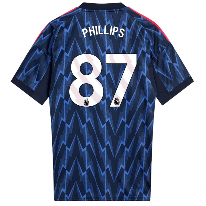ילדים Bowen Phillips #87 נייבי אדום הרחק ג'רזי 2025/26 חולצה קצרה