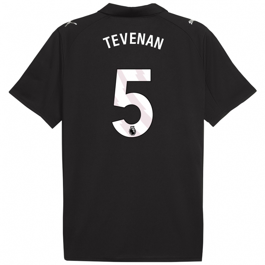 ילדים אוליבר טבנאן #5 שחור לבן הרחק ג'רזי 2025/26 חולצה קצרה