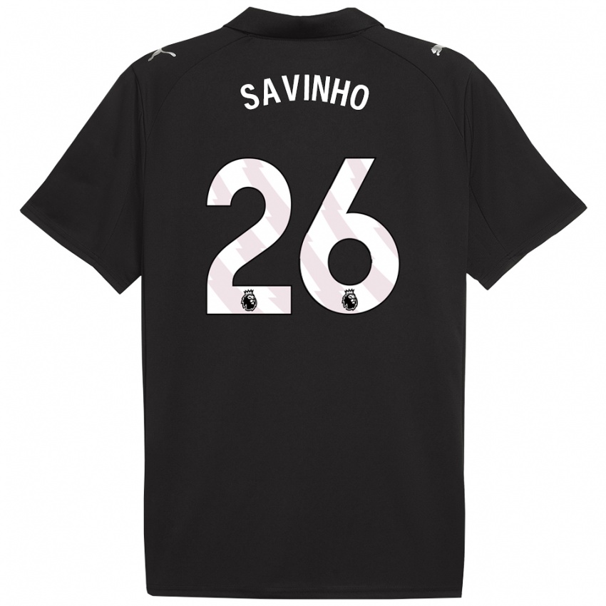 ילדים סאביו #26 שחור לבן הרחק ג'רזי 2025/26 חולצה קצרה