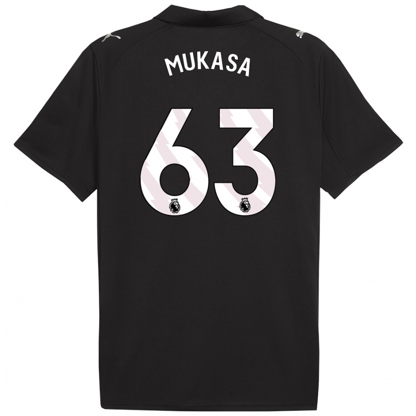 ילדים Divine Mukasa #63 שחור לבן הרחק ג'רזי 2025/26 חולצה קצרה