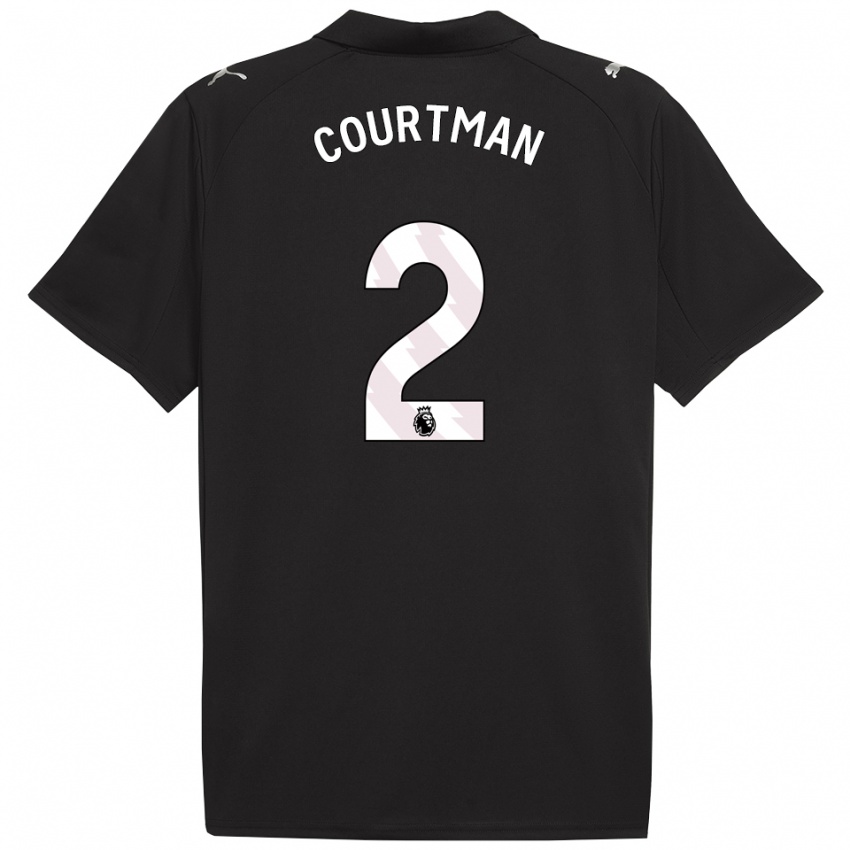 ילדים Charlie Courtman #2 שחור לבן הרחק ג'רזי 2025/26 חולצה קצרה