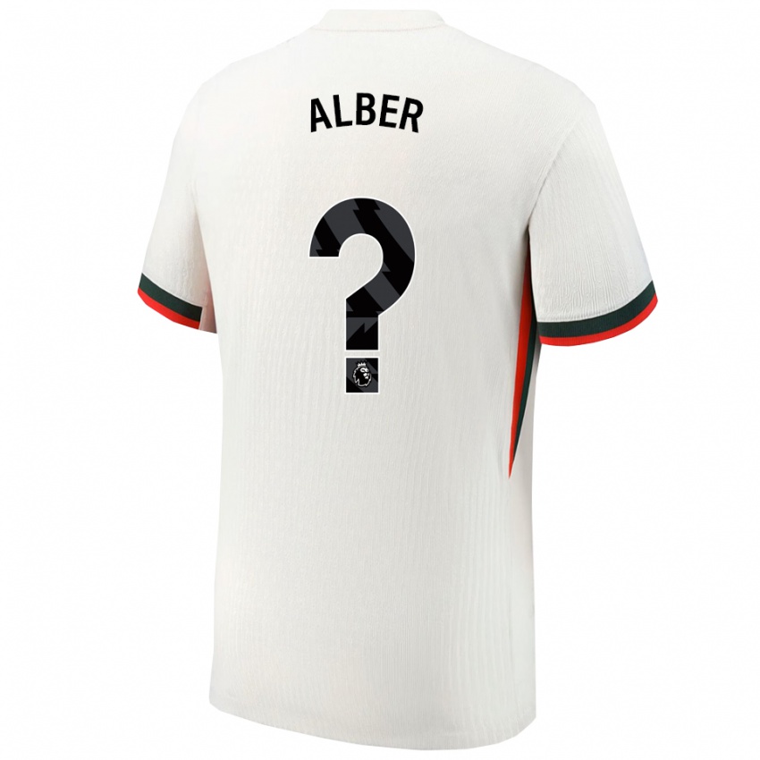 ילדים מארה אלבר #0 לבן ירוק הרחק ג'רזי 2025/26 חולצה קצרה