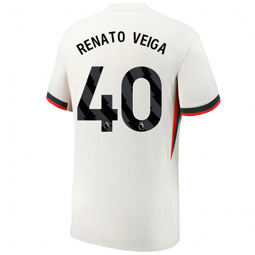 ילדים רנאטו וייגה #40 לבן ירוק הרחק ג'רזי 2025/26 חולצה קצרה