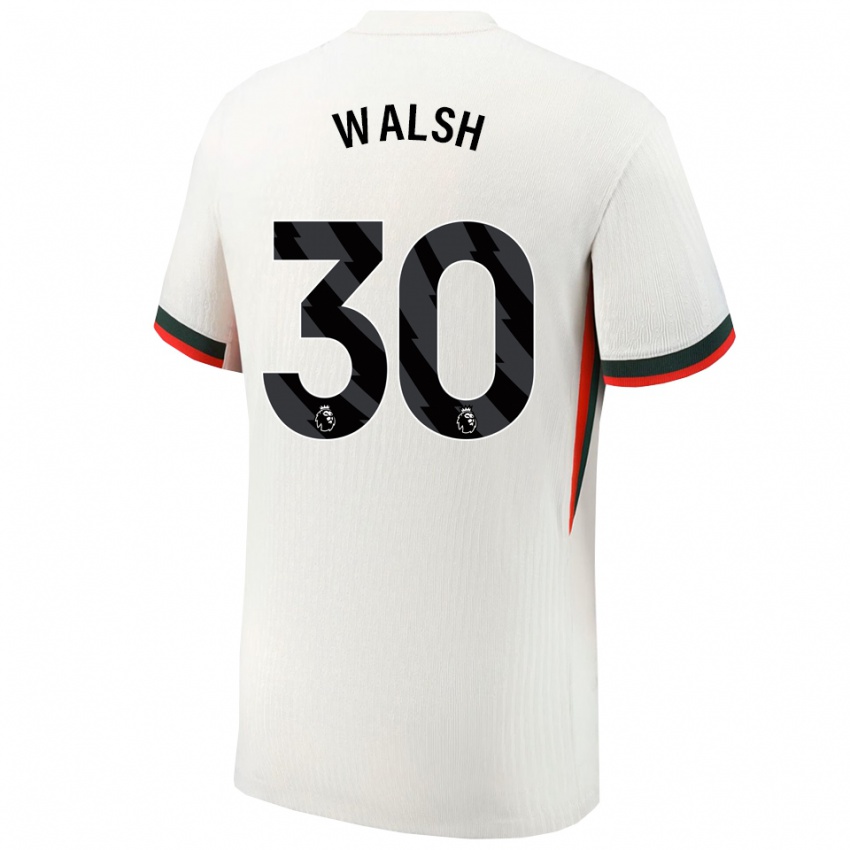 ילדים קיירה וולש #30 לבן ירוק הרחק ג'רזי 2025/26 חולצה קצרה