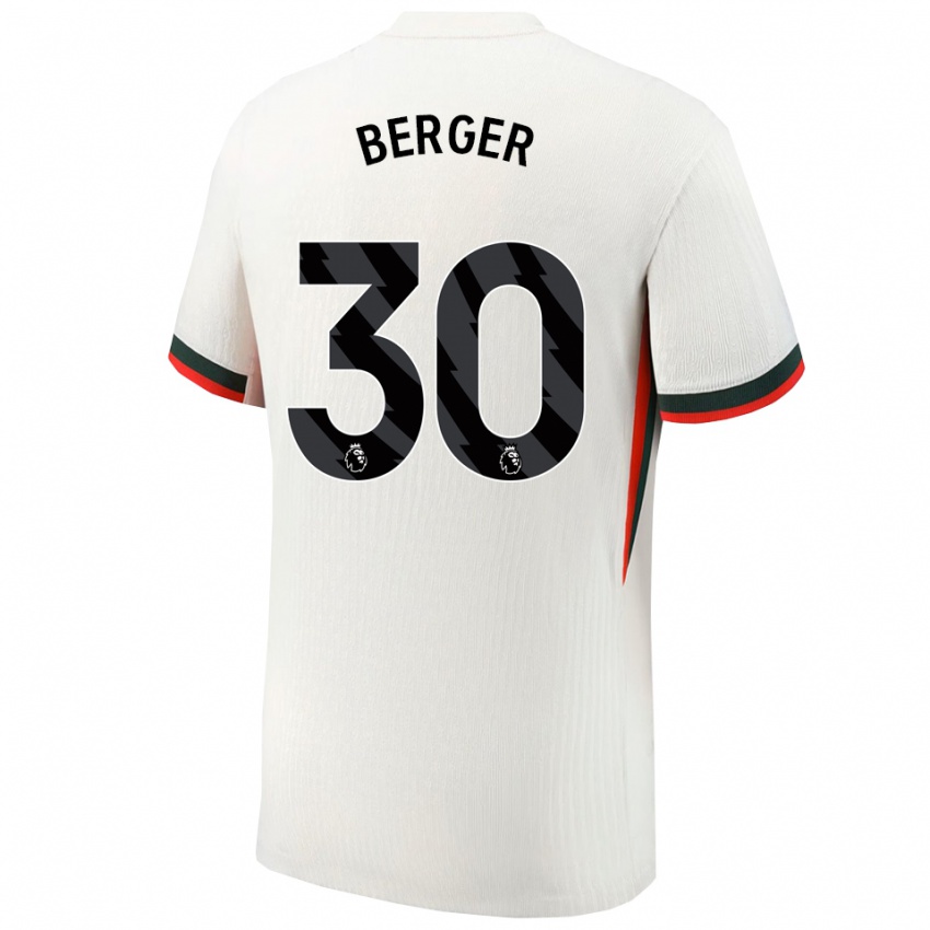 ילדים אן-קטרין ברגר #30 לבן ירוק הרחק ג'רזי 2025/26 חולצה קצרה