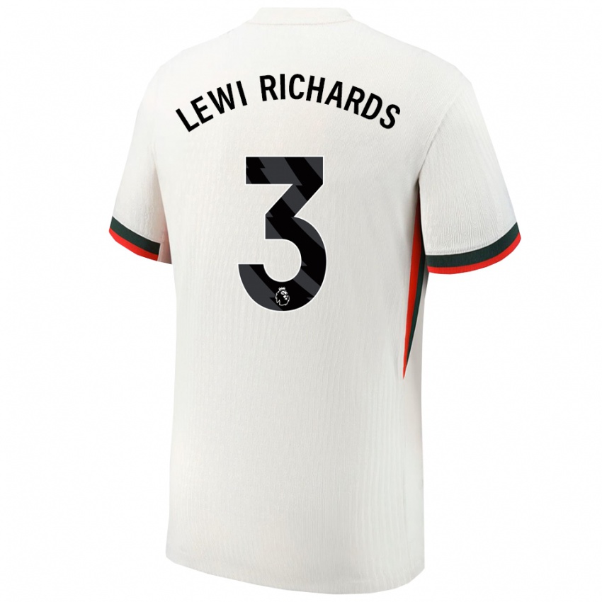 ילדים Lewi Richards #3 לבן ירוק הרחק ג'רזי 2025/26 חולצה קצרה