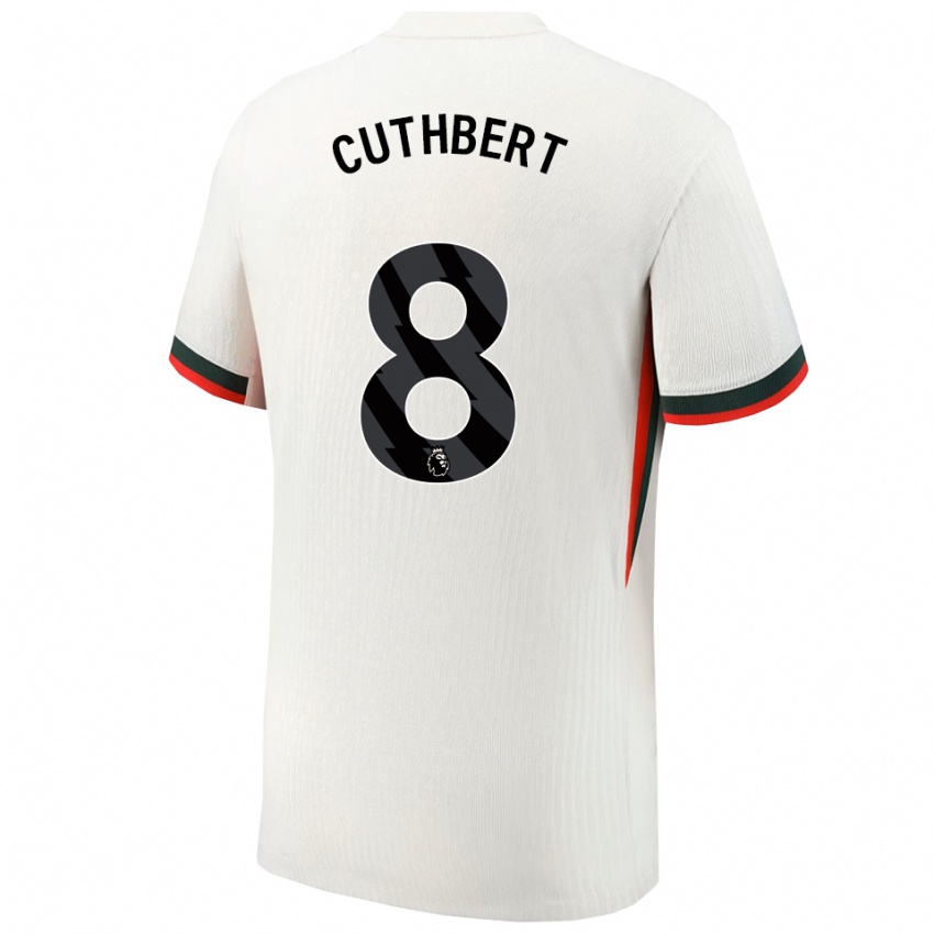 ילדים ארין קאטברט #8 לבן ירוק הרחק ג'רזי 2025/26 חולצה קצרה