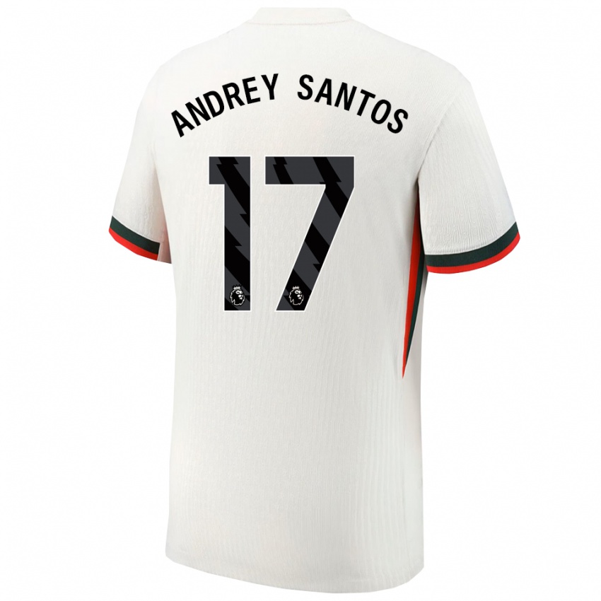 ילדים אנדריי סנטוס #17 לבן ירוק הרחק ג'רזי 2025/26 חולצה קצרה