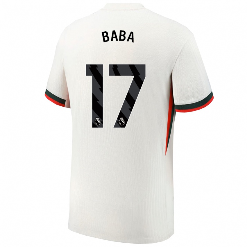 ילדים עבדול רחמן באבא #17 לבן ירוק הרחק ג'רזי 2025/26 חולצה קצרה