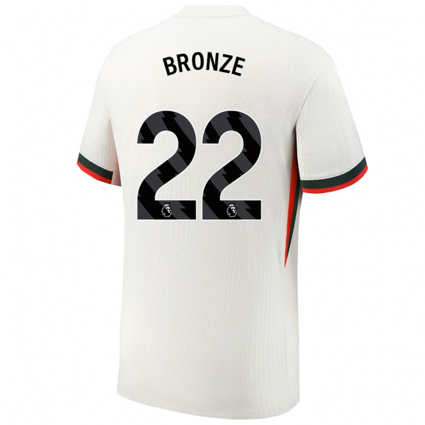 ילדים לוסי ברונז #22 לבן ירוק הרחק ג'רזי 2025/26 חולצה קצרה