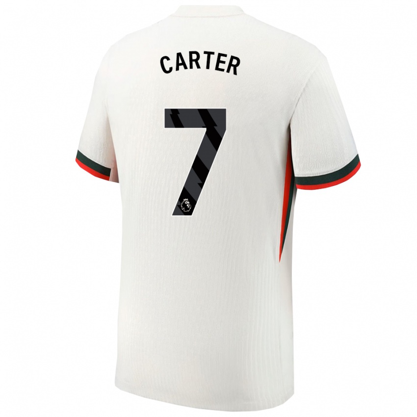 ילדים ג'סיקה קרטר #7 לבן ירוק הרחק ג'רזי 2025/26 חולצה קצרה