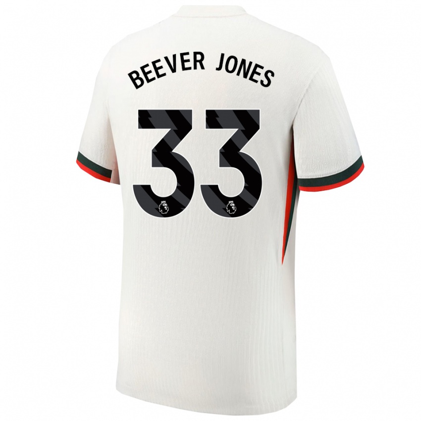 ילדים אגי ביבר-ג'ונס #33 לבן ירוק הרחק ג'רזי 2025/26 חולצה קצרה