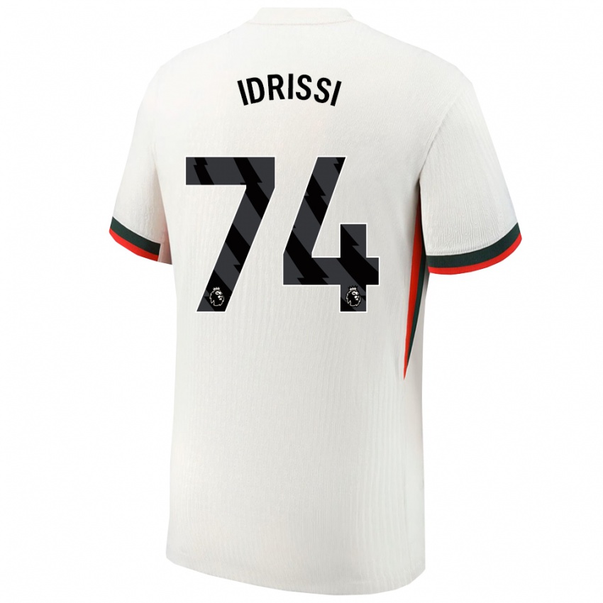 ילדים Yahya Idrissi #74 לבן ירוק הרחק ג'רזי 2025/26 חולצה קצרה