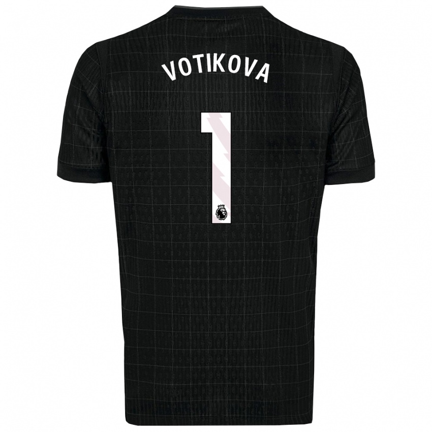 ילדים Barbora Votíková #1 שחור אפור הרחק ג'רזי 2025/26 חולצה קצרה