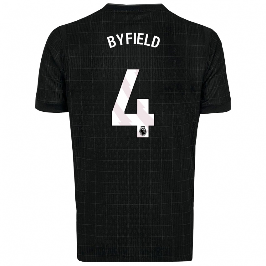 ילדים Jun'ai Byfield #4 שחור אפור הרחק ג'רזי 2025/26 חולצה קצרה