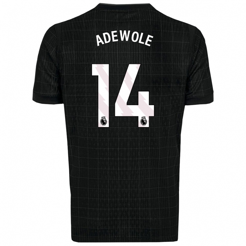 ילדים Miracle Adewole #14 שחור אפור הרחק ג'רזי 2025/26 חולצה קצרה