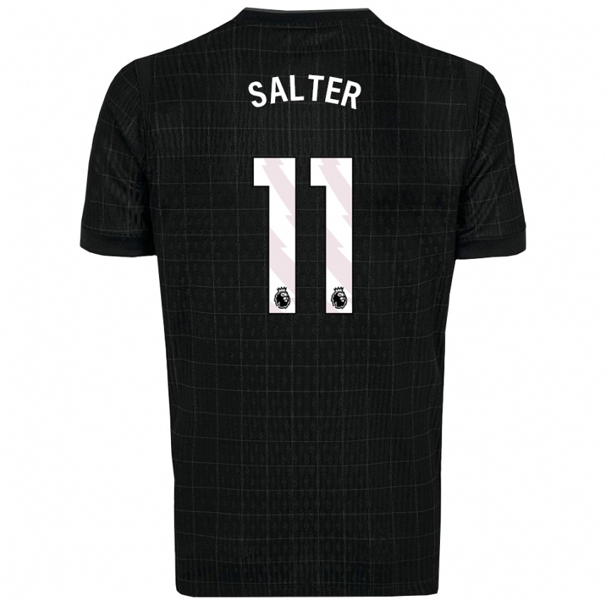 ילדים Oliver Salter #11 שחור אפור הרחק ג'רזי 2025/26 חולצה קצרה