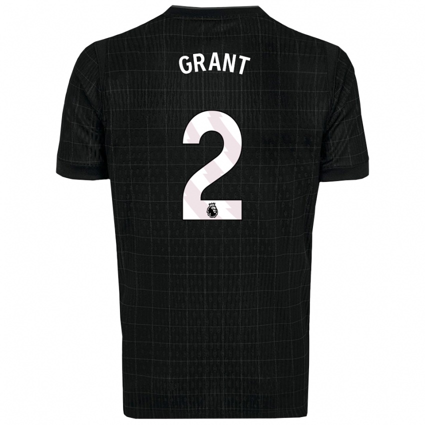 ילדים שרלוט גרנט #2 שחור אפור הרחק ג'רזי 2025/26 חולצה קצרה