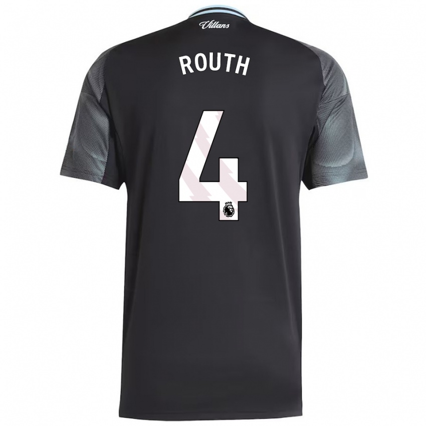 ילדים Leon Routh #4 שחור תכלת הרחק ג'רזי 2025/26 חולצה קצרה