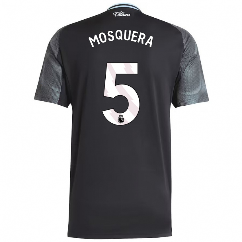 ילדים Yeimar Mosquera #5 שחור תכלת הרחק ג'רזי 2025/26 חולצה קצרה